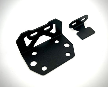 Black metal bracket on a white background